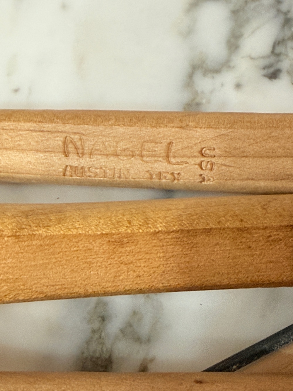1930’s-1960’s Vintage Natural Wood Suit Hangers from Texas - Picture 7 of 17